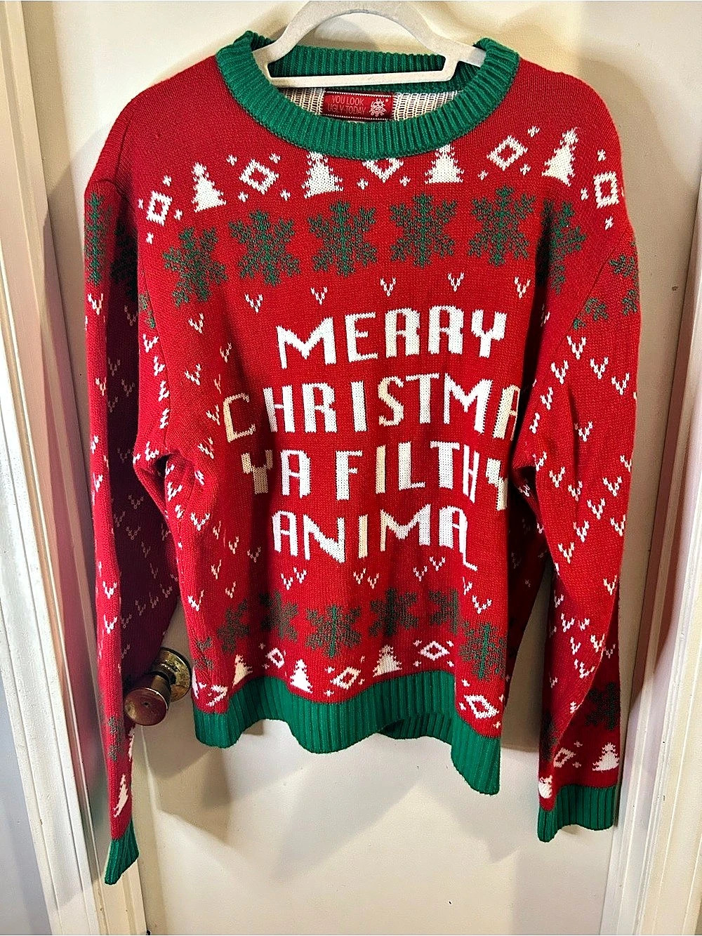 You Look Ugly Today Merry Christmas Ya Filthy Animal Ugly Christmas Sweater